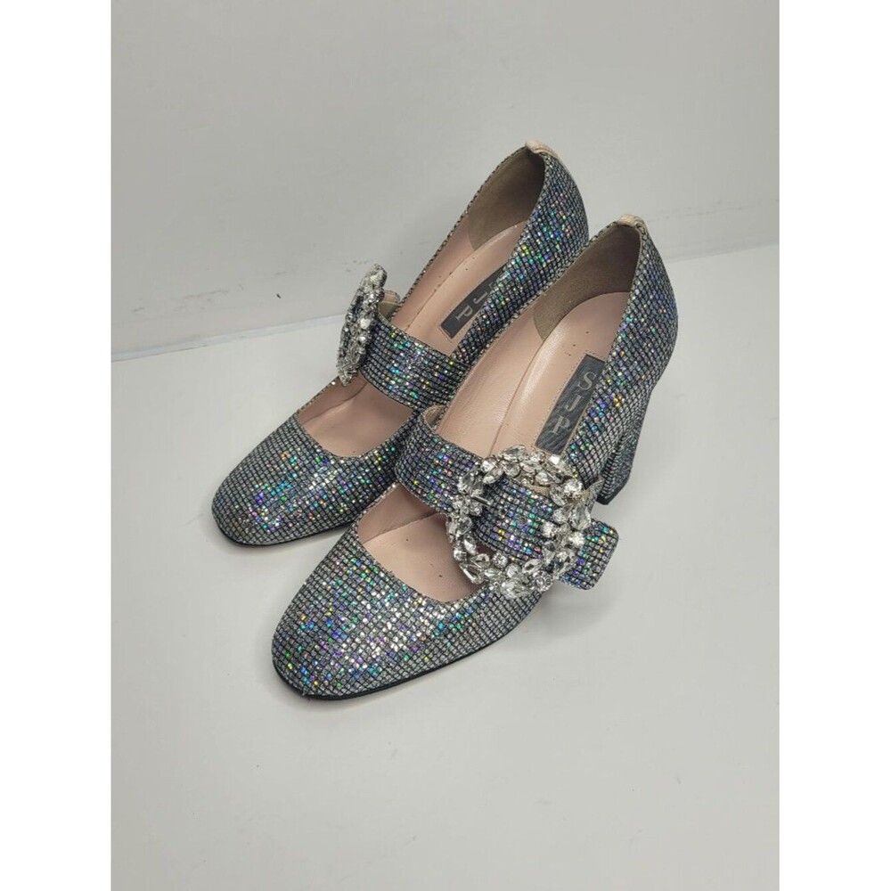 SJP Sarah Jessica Parker CELINE Mary Jane Pumps sparkly night out funky heels 36